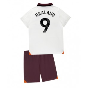 Manchester City Erling Haaland #9 kläder Barn 2023-24 Bortatröja Kortärmad (+ korta byxor)